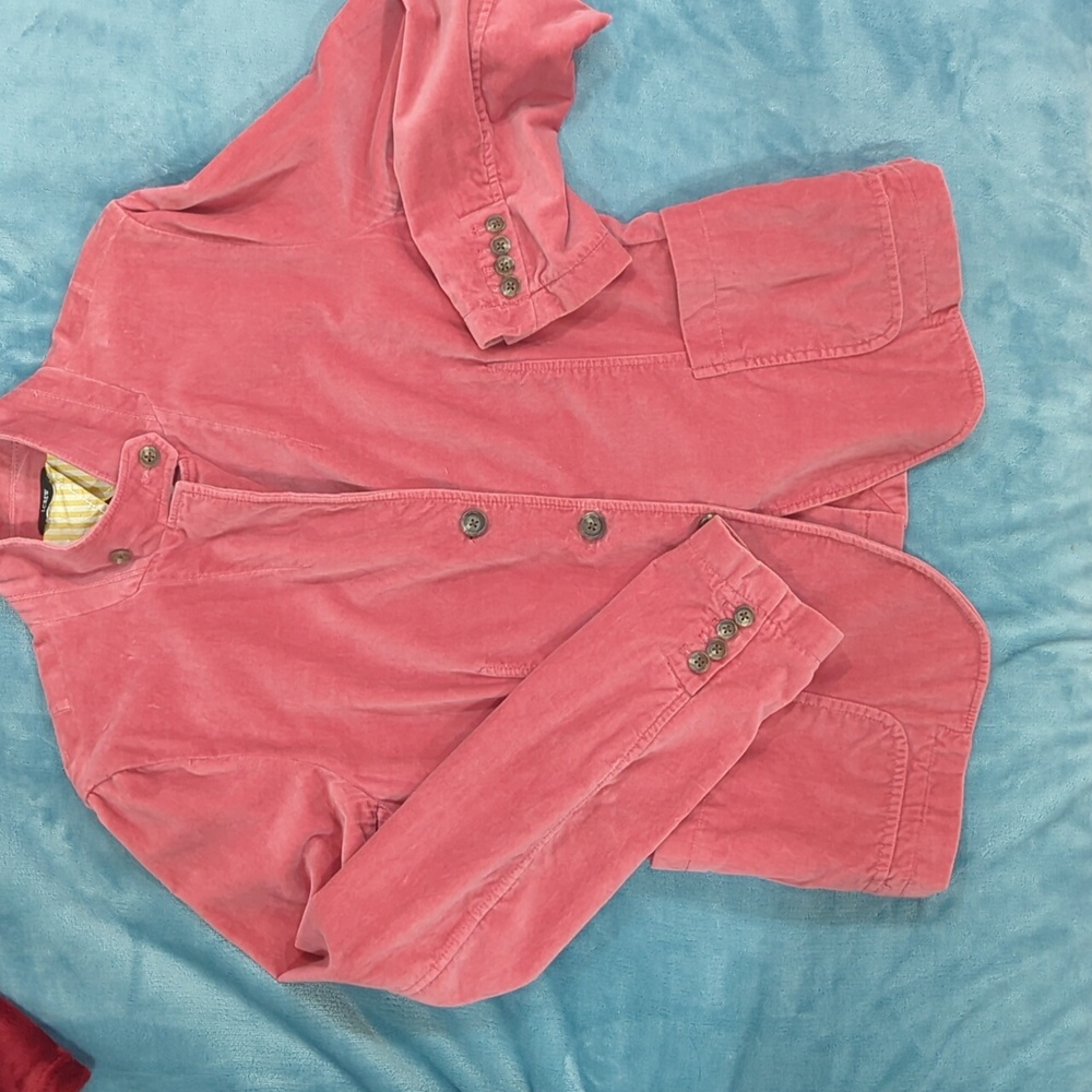 J.Crew velvet pomegranate pink Jacket in excellent condition .